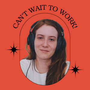 profile photo with text: can't wait to work